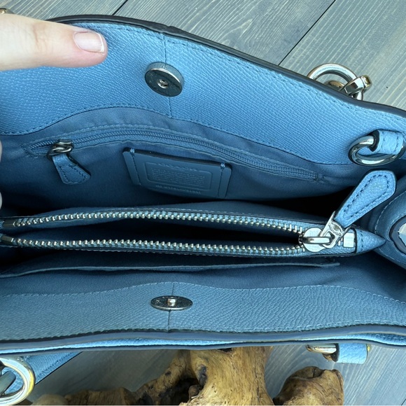 Coach Light Blue Leather Tote - Picture 7 of 10